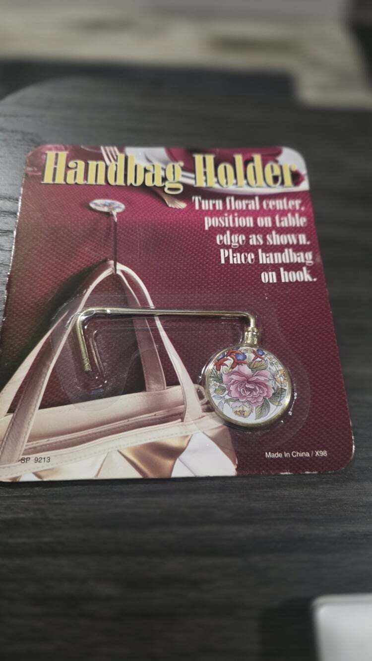Vintage handbag Holder Purse Caddy Restaurant Purse Keeper New Victorian Floral